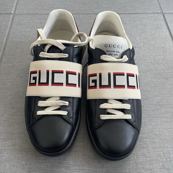 Gucci Other - GUCCI Ace Stripe Sneakers Shoes Size 6 Black NEW Casual Streetwear Designer